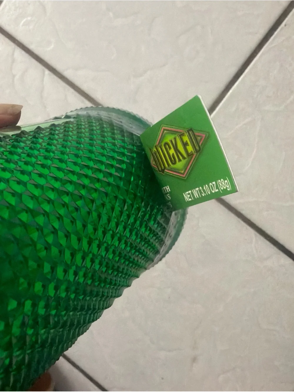 WICKED Green Diamond Tumbler Straw Lid Cup “Unbreakable Bond” Sealed W/Candy NWT
